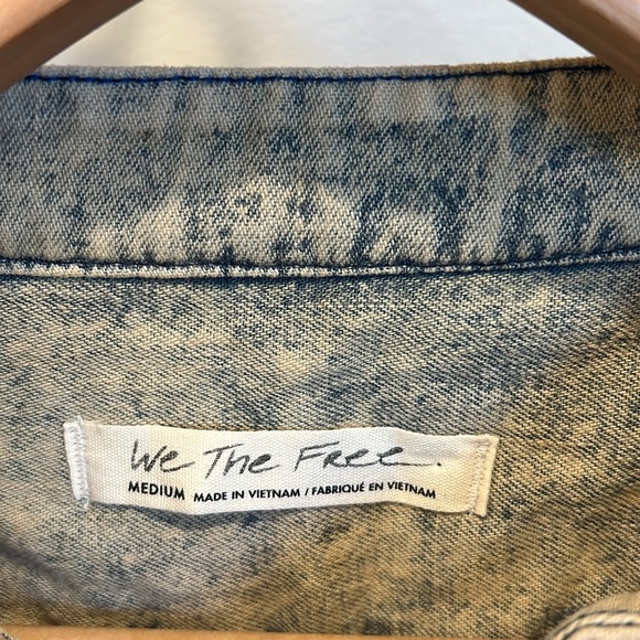 Free People We The Free Moto Colorblock Shirt Size Medium‎ - Picture 6 of 13